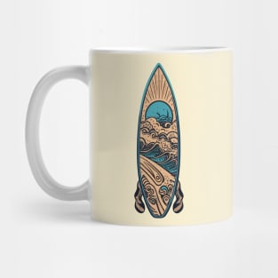 surfboard art, surfing surfer vibes, v24 Mug